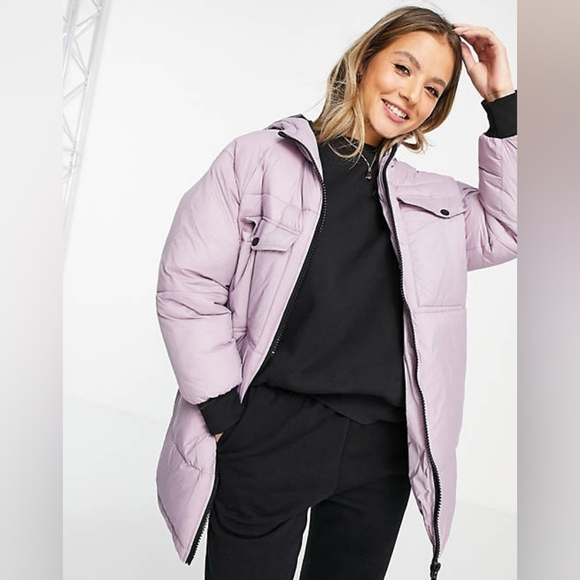 Wednesday's Girl Lilac Oversized Longline Jacket - US S - Picture 2 of 4